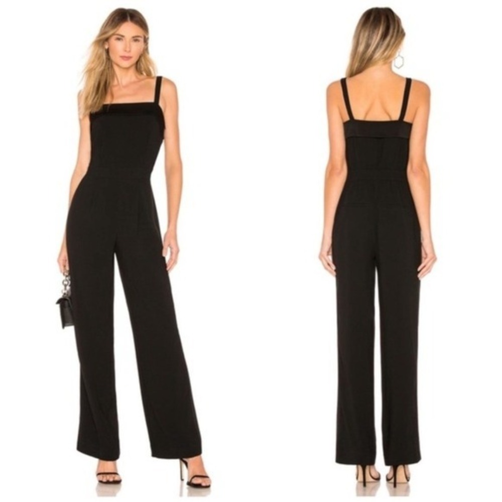 Vince Black Sleeveless Jumpsuit Ruffle Trim Wide Leg‎ Career Party Cocktail 6